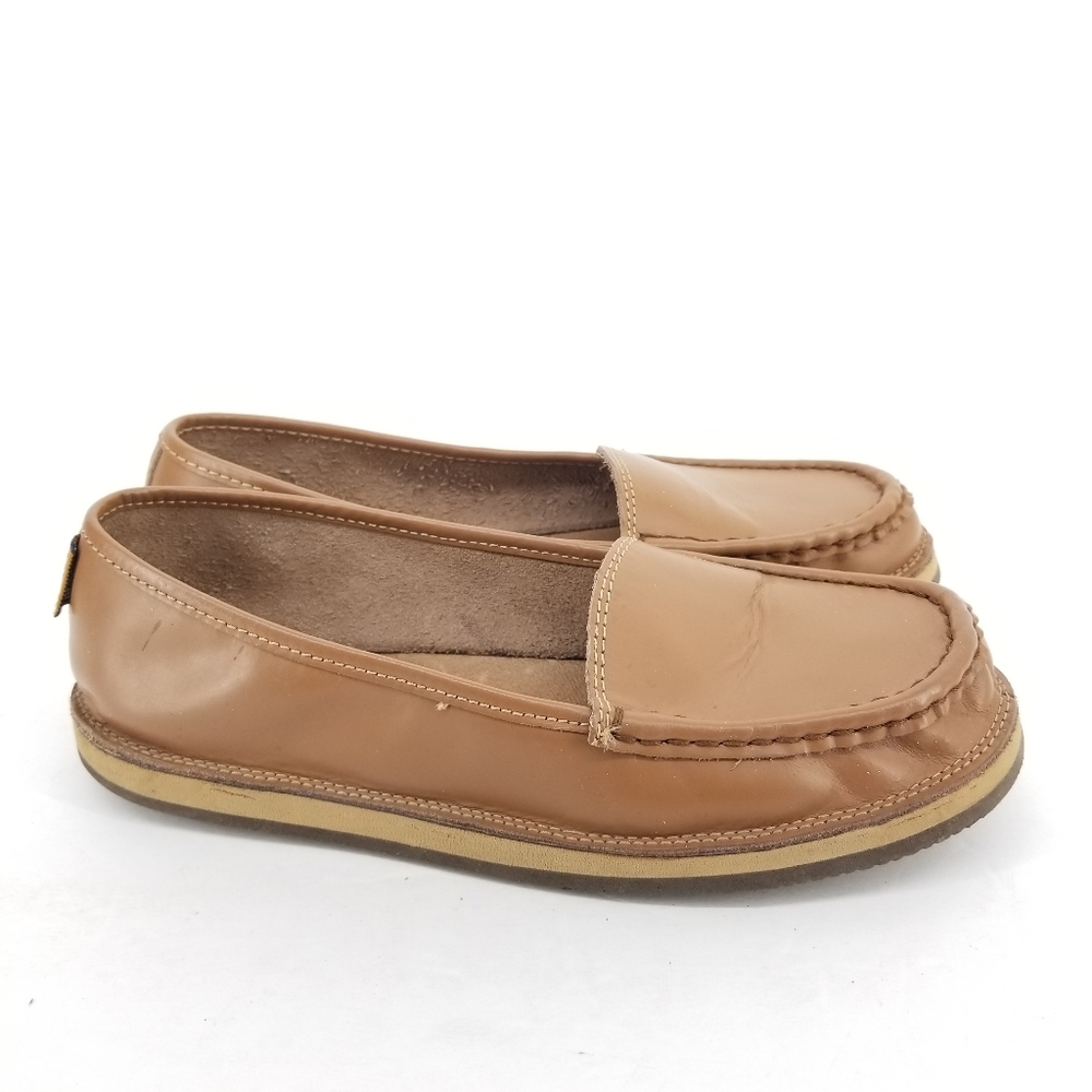 Rainbow Tan Leather Moccasin Flats